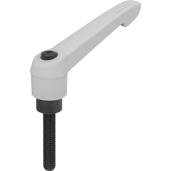 Adjustable Handle Size:5 M12X35, Plastic Gray Ral7035, Comp:Steel